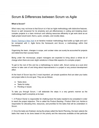 Scrum & Differences between Scrum vs Agile - slide 1
