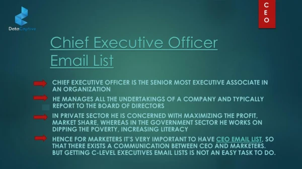 CEO Email List | CEO Mailing List | CEO Mailing Adresses | Datacaptive