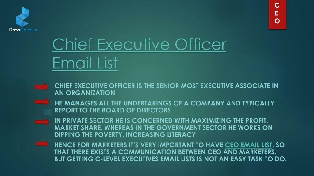 chief executive officer email list