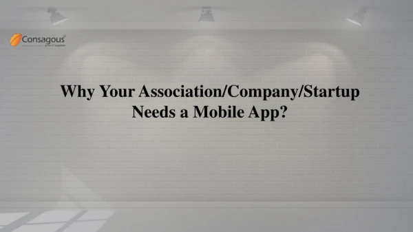 Why Your Association/Company/Startup Needs a Mobile App?