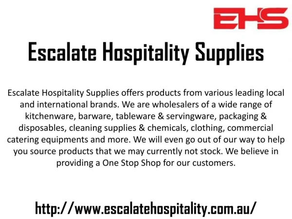 Escalate Hospitality Supplies Australia