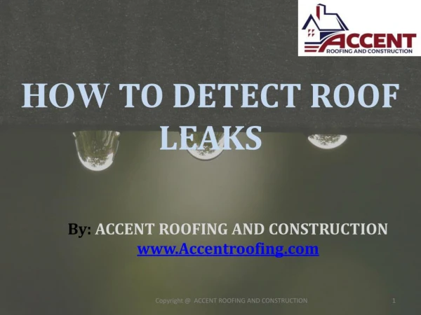 How to Detect Roof Leaks