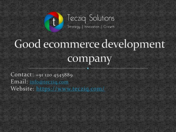 Good ecommerce development company