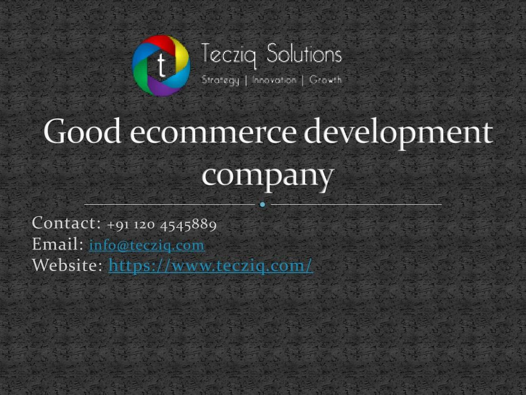 good ecommerce development company