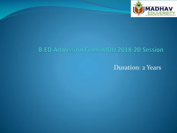 B.ED FROM MDU 2018-20 SESSION