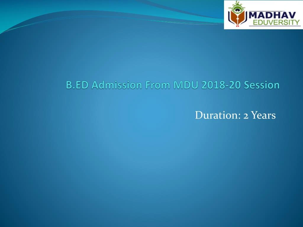 b ed admission from mdu 2018 20 session