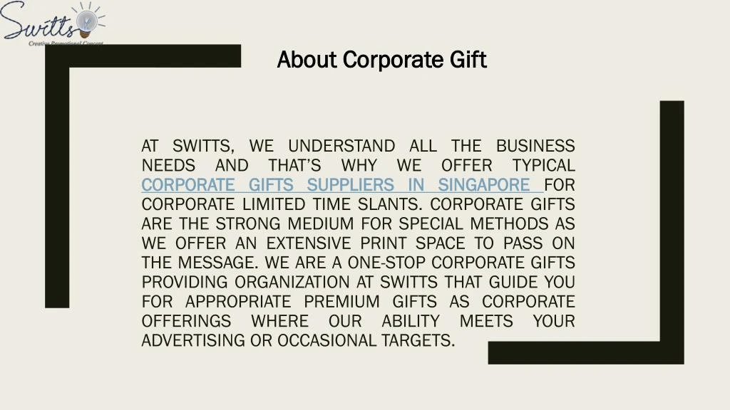 about corporate gift