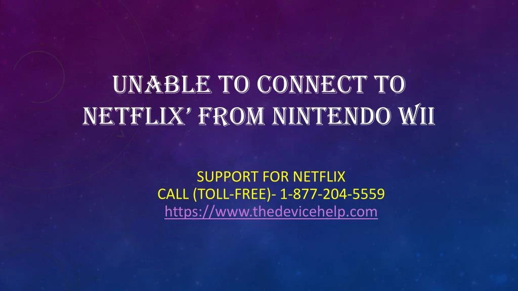 unable to connect to netflix from nintendo wii