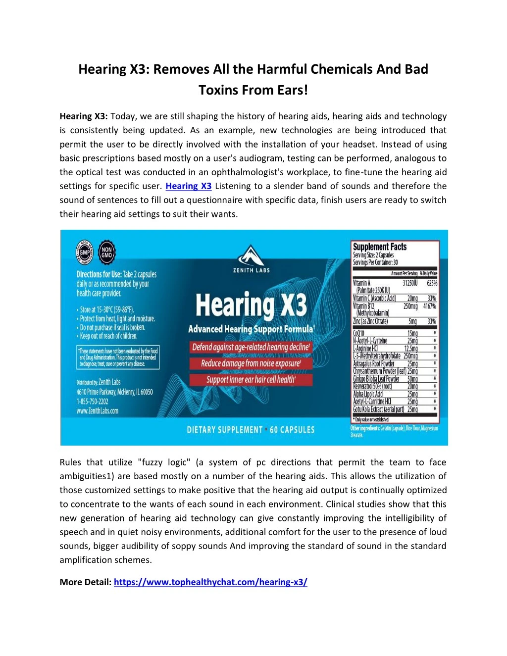hearing x3 removes all the harmful chemicals