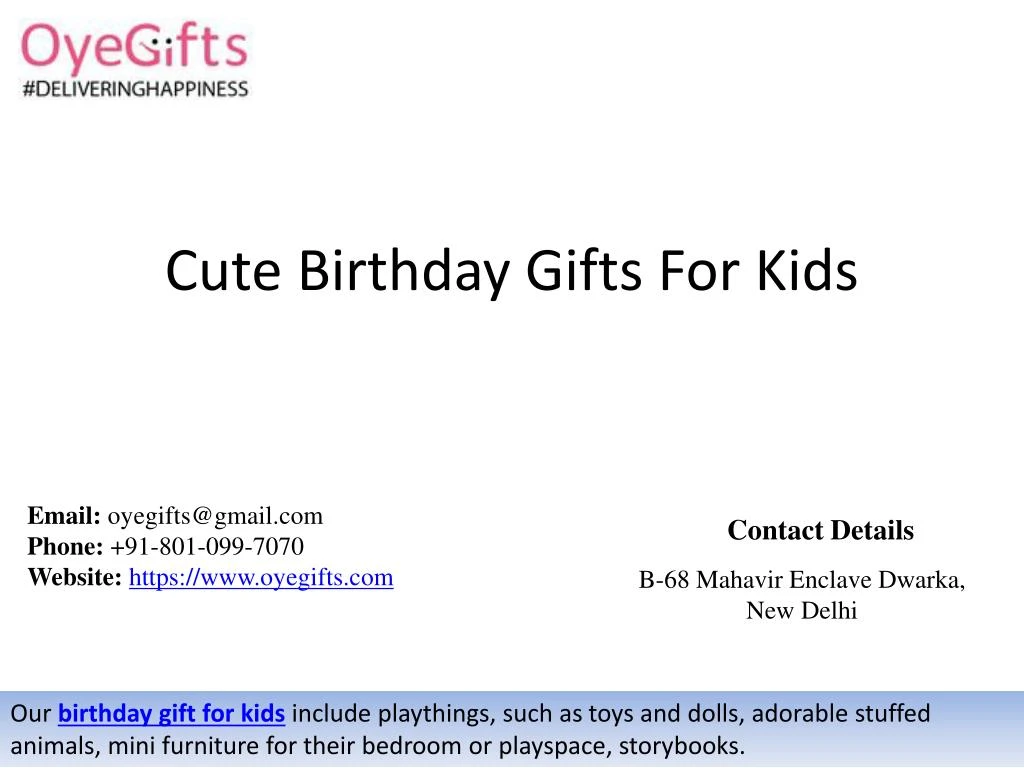 cute birthday gifts for kids