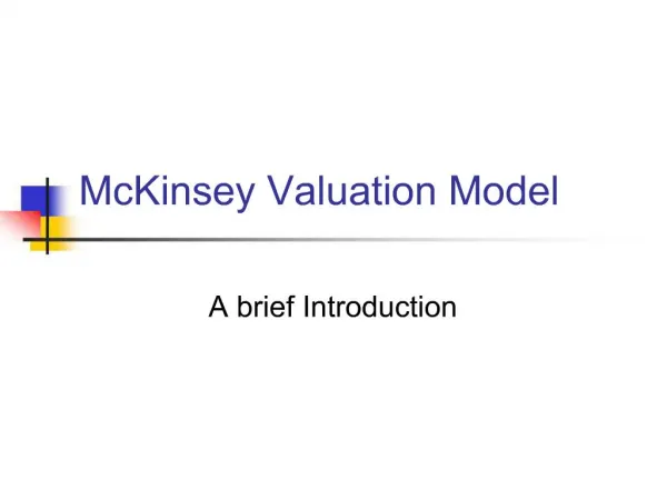 McKinsey Valuation Model