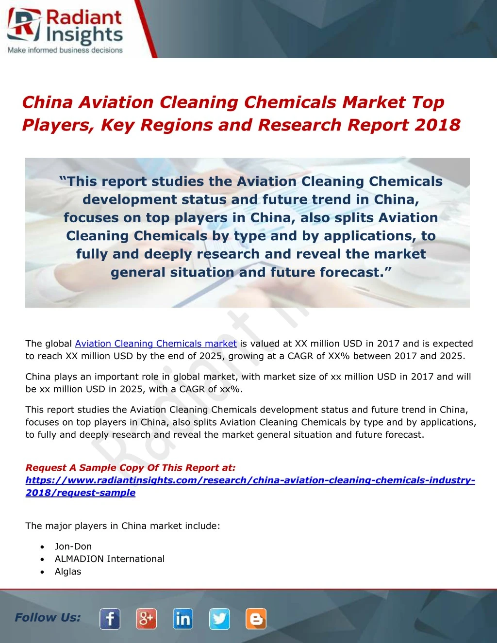 china aviation cleaning chemicals market