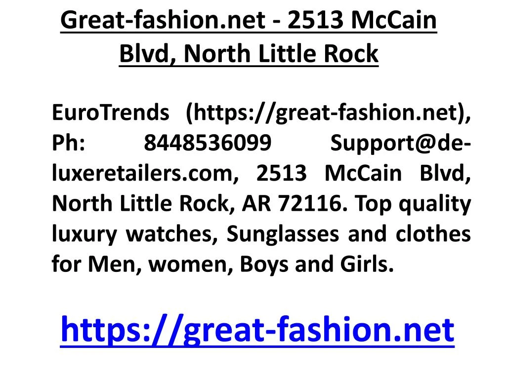 great fashion net 2513 mccain blvd north little rock
