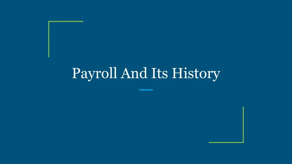 payroll and its history