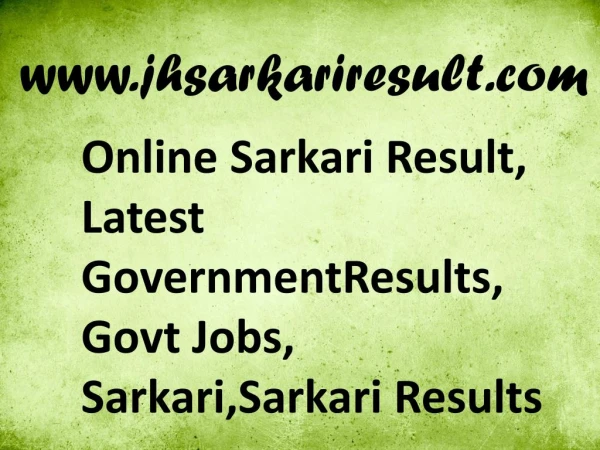 www jhsarkariresult com
