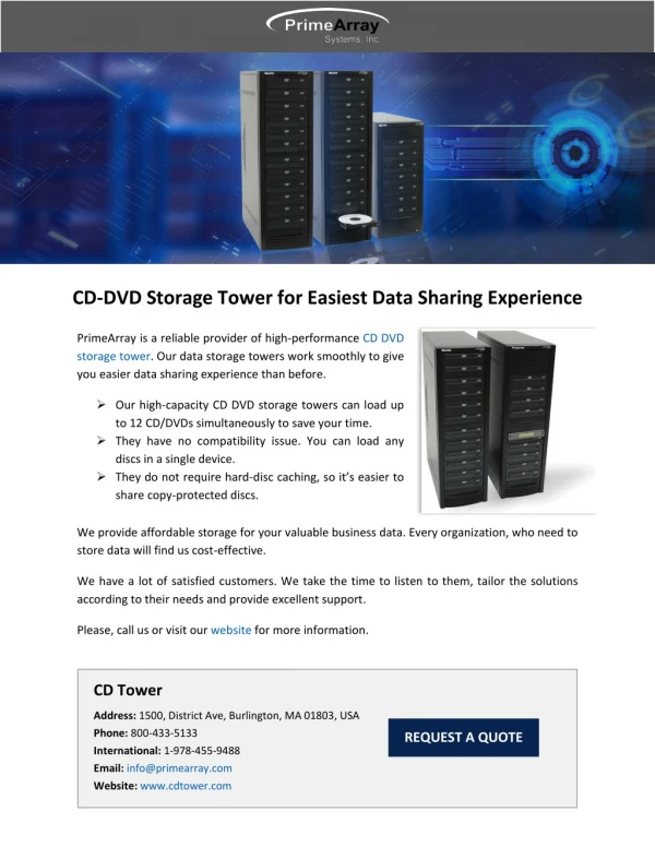 CD-DVD Storage Tower for Easiest Data Sharing Experience