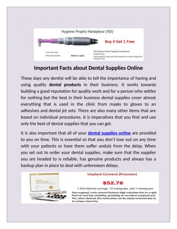 We provide the Dental product in California