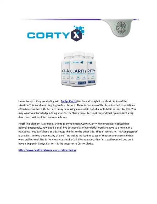 Cortyx Clarity:- Boost Your Main Power