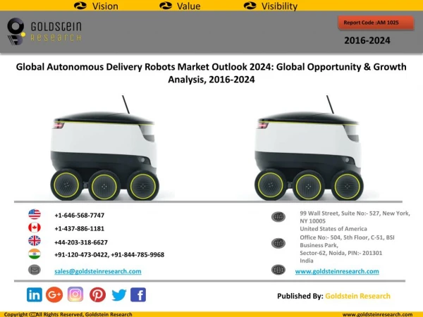 Global Autonomous Delivery Robots Market Outlook 2024: Global Opportunity And Demand Analysis, Market Forecast, 2016-20