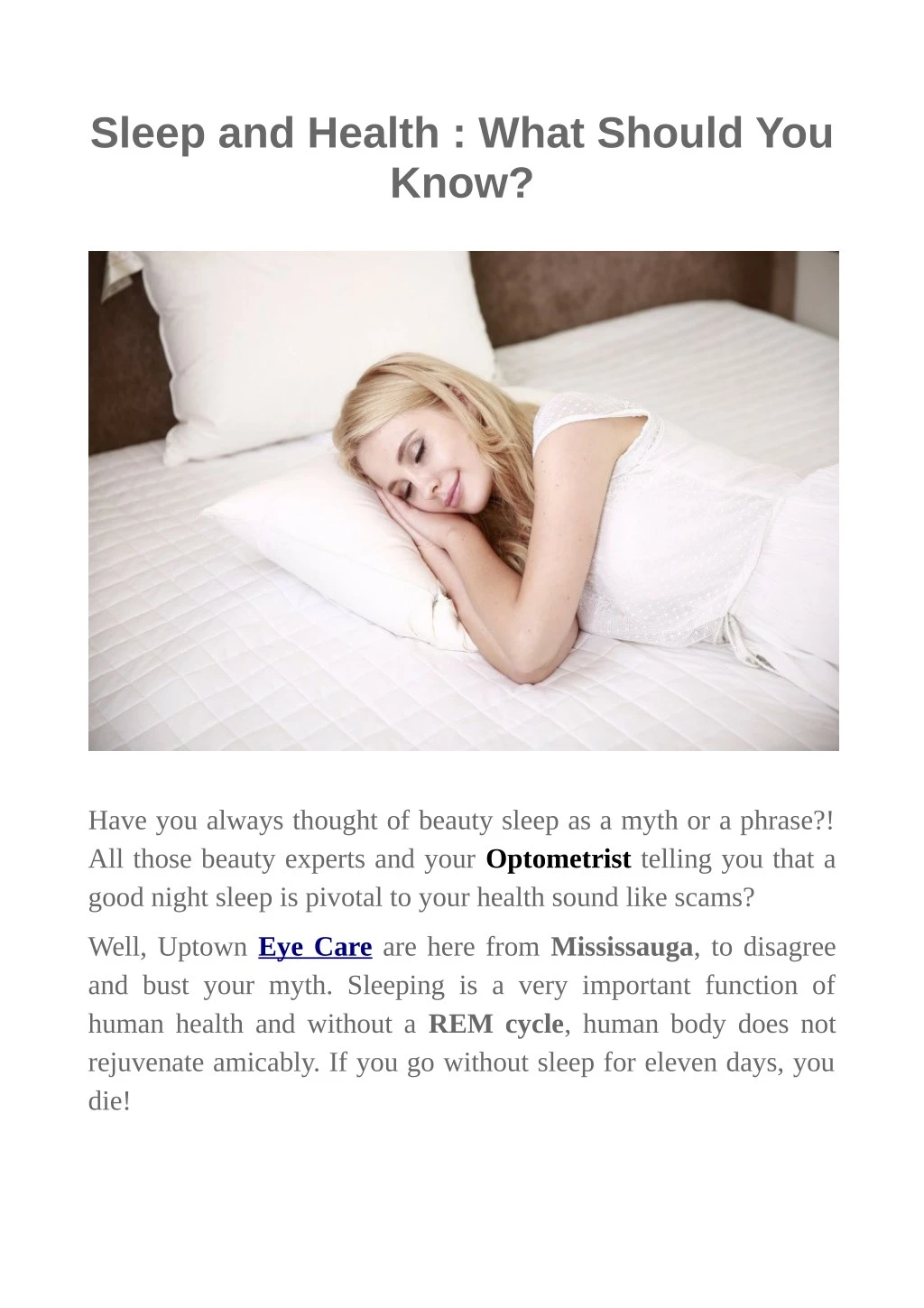 sleep and health what should you know