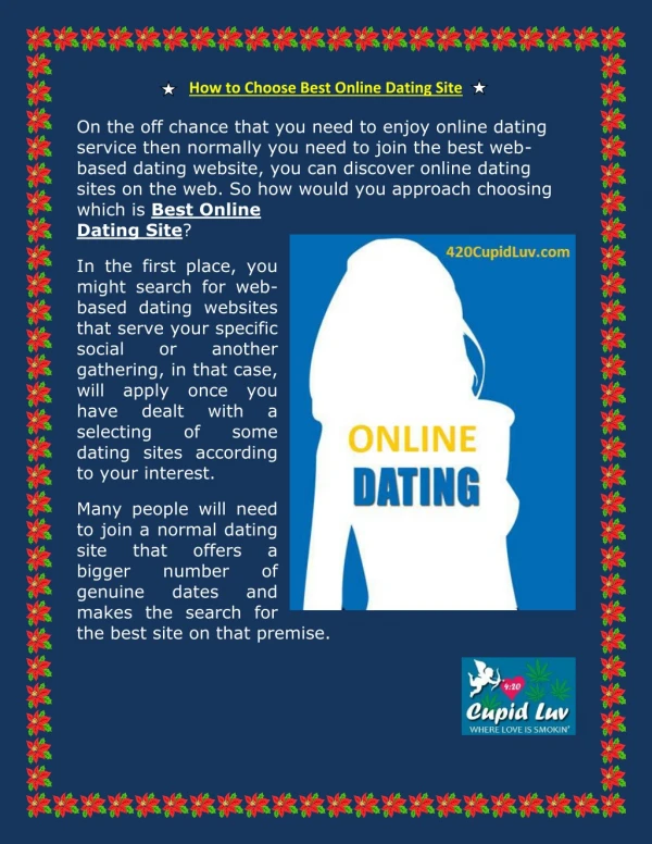 How to Choose Best Online Dating Site - 420CupidLuv.com
