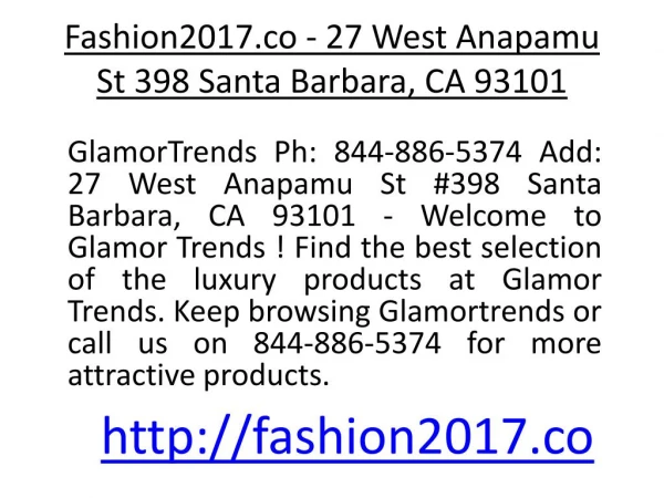 Fashion2017.co - 27 West Anapamu St 398 Santa Barbara, CA 93101