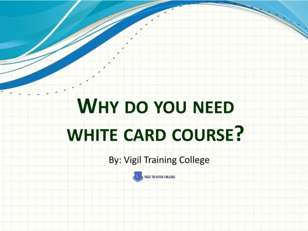 White card Course NSW