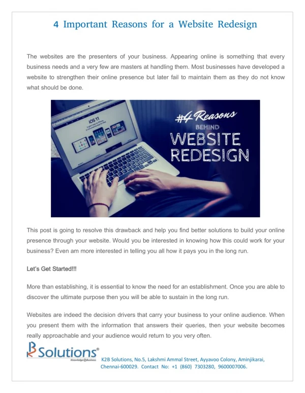 4 Important Reasons for a Website Redesign