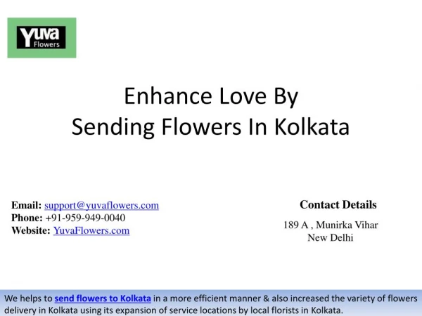 Enhance Love By Sending Flowers In Kolkata