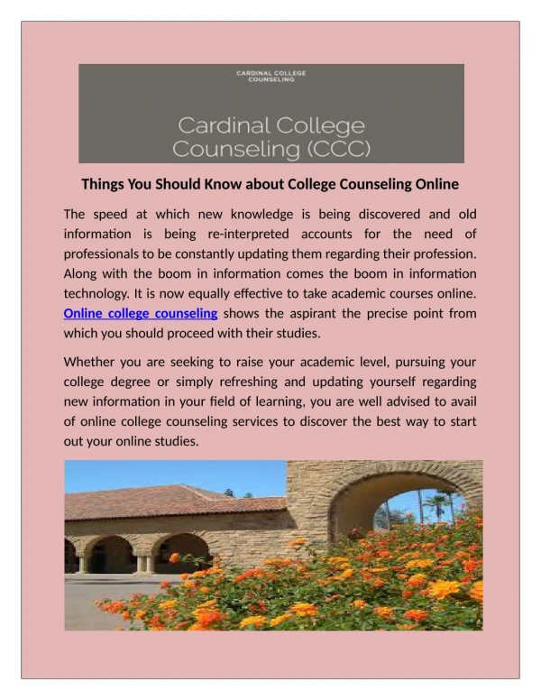Are you searching college counselling online