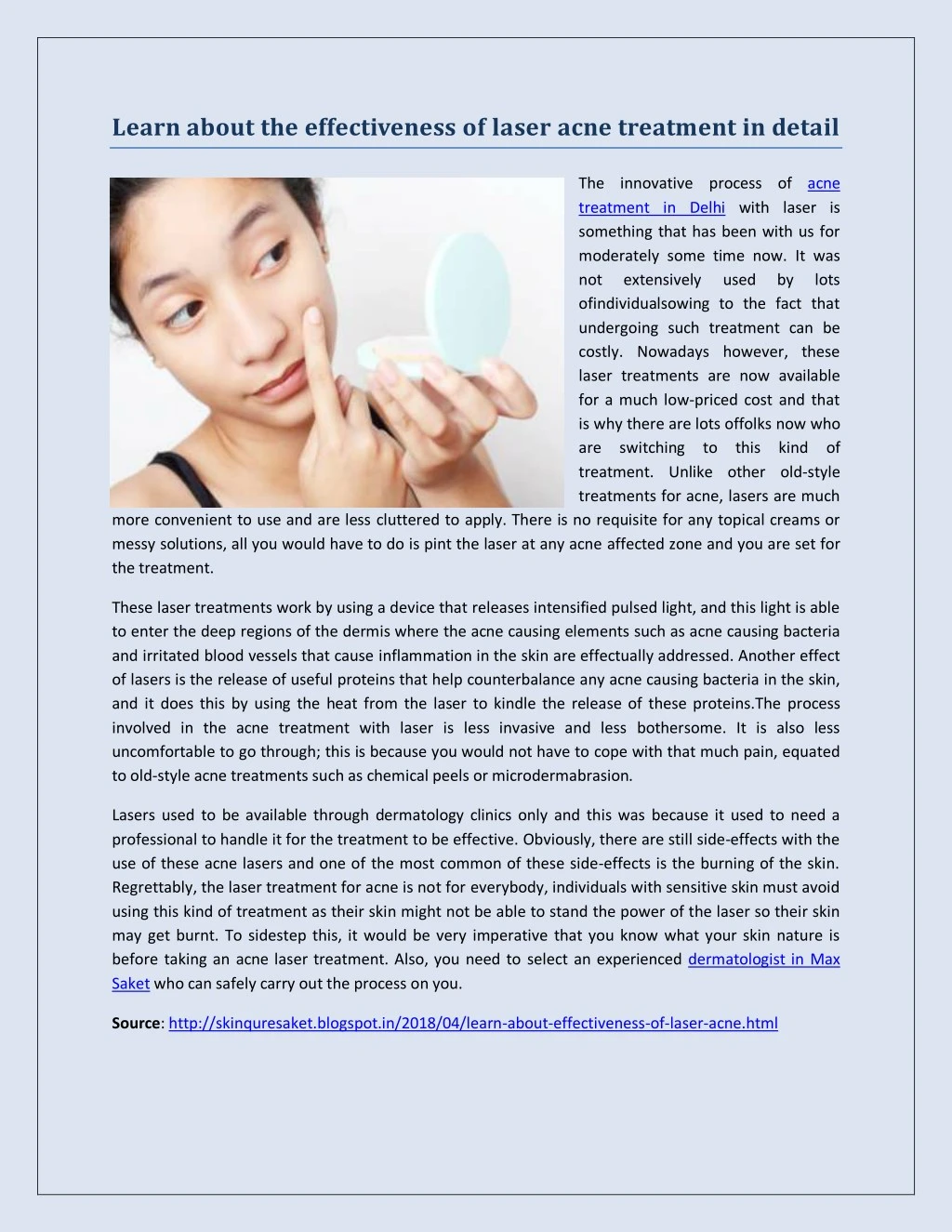 learn about the effectiveness of laser acne