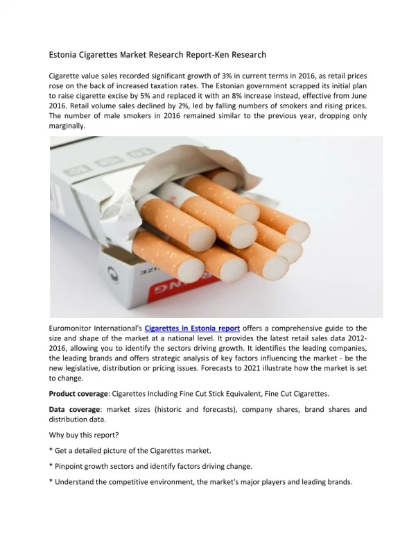 Estonia Cigarettes Market Shares-Ken Research