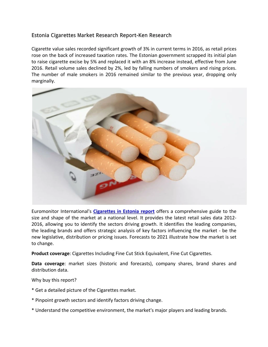 estonia cigarettes market research report