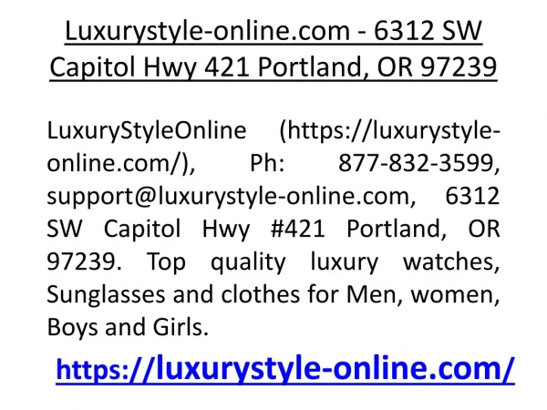 Luxurystyle-online.com - 877-832-3599