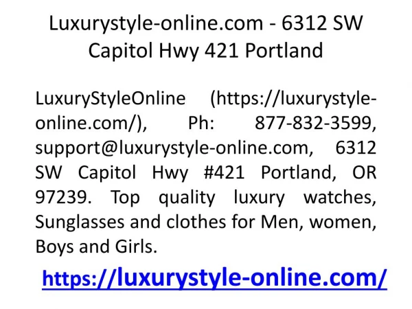 Luxurystyle-online.com - support@luxurystyle-online.com