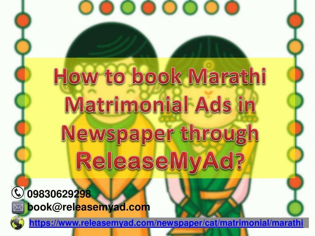 how to book marathi matrimonial ads in newspaper through releasemyad
