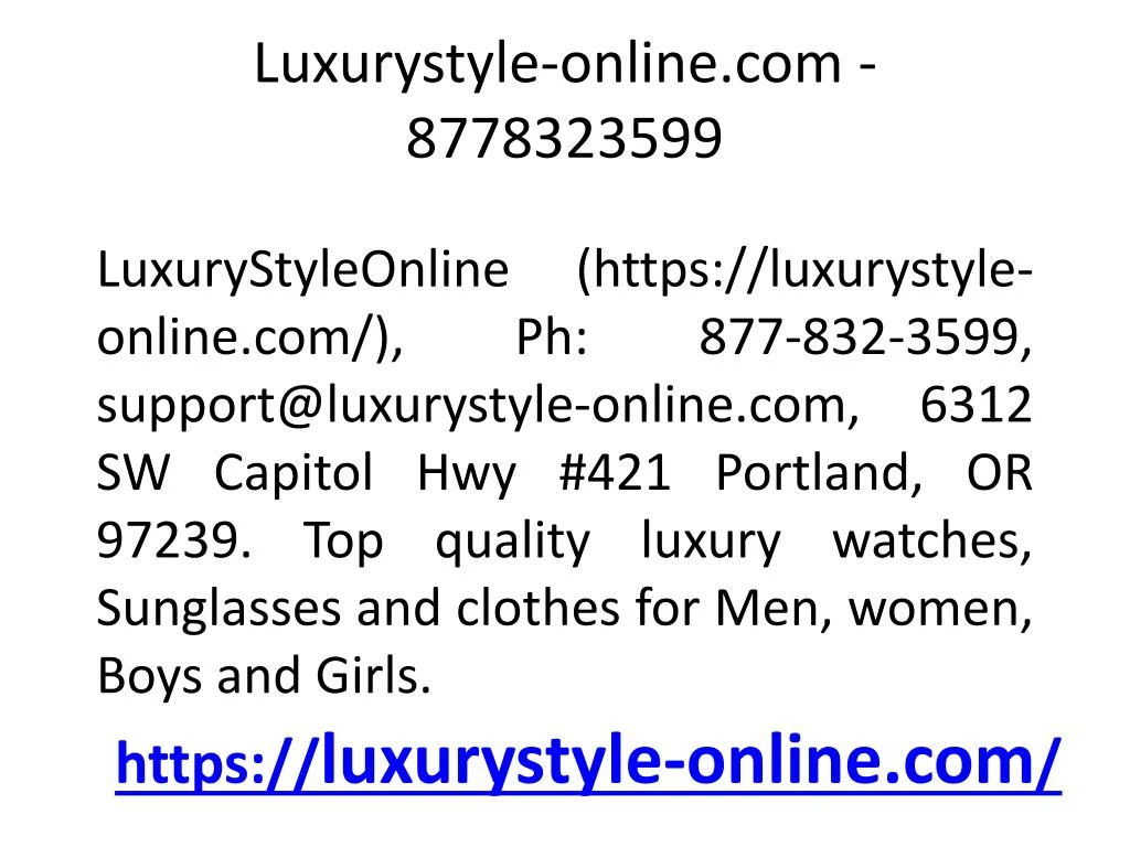 luxurystyle online com 8778323599