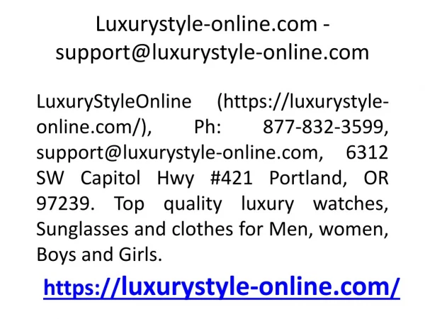 Luxurystyle-online.com - 877-832-3599