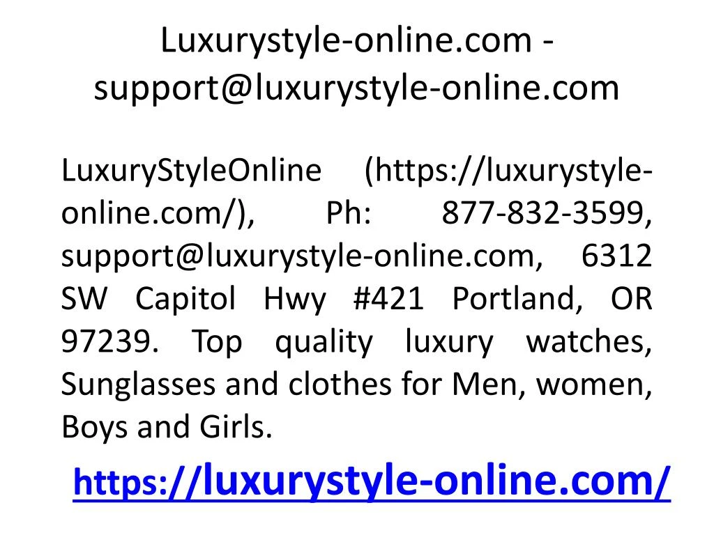 luxurystyle online com support@luxurystyle online com