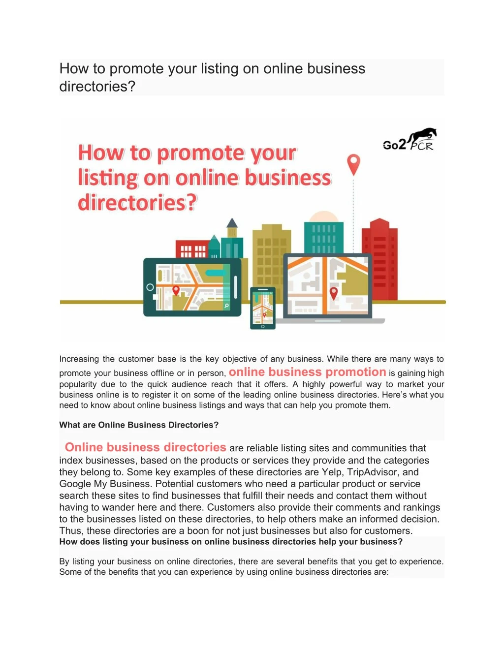 how to promote your listing on online business