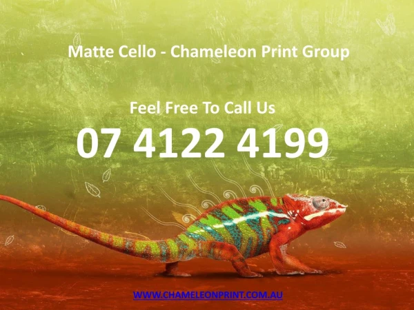 Matte Cello - Chameleon Print Group