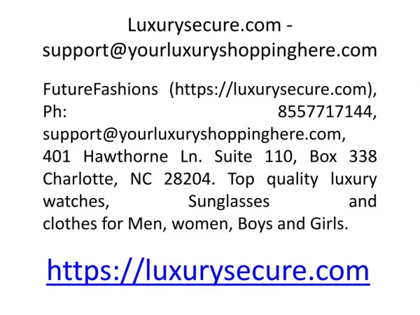 Luxurysecure.com - 401 Hawthorne Ln. Suite 110, Box 338 Charlotte, NC 28204