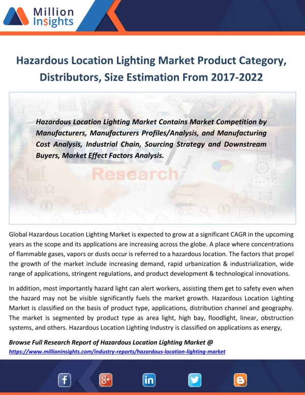 Hazardous Location Lighting Market Competitive Situation and Trends, Demands Outlook 2022