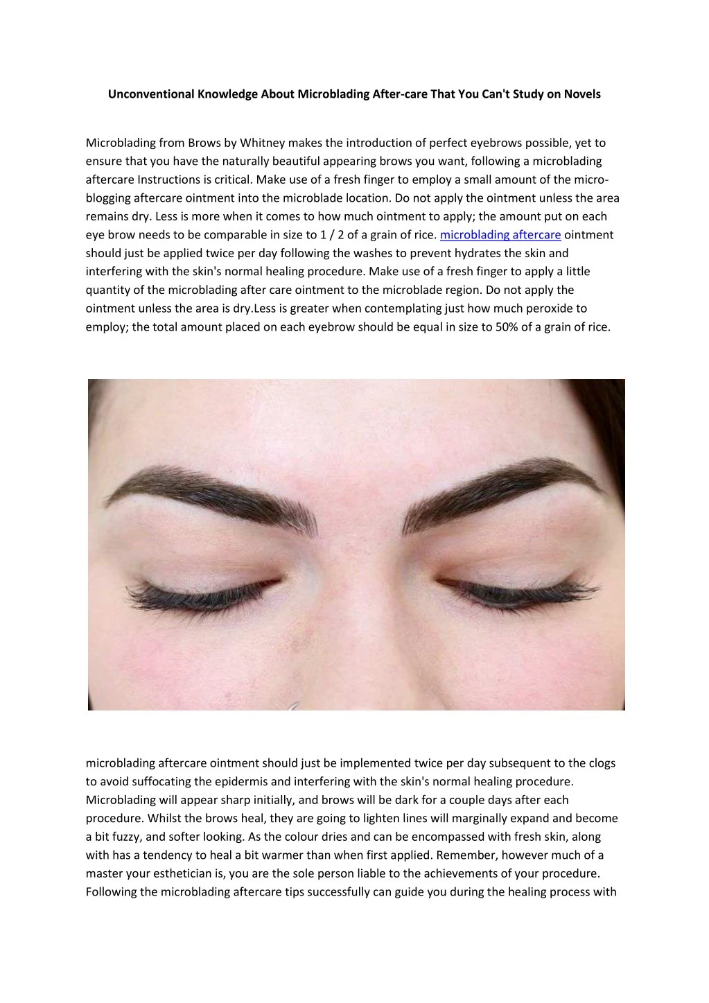 unconventional knowledge about microblading after