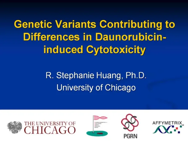 Genetic Variants Contributing to Differences in Daunorubicin-induced Cytotoxicity