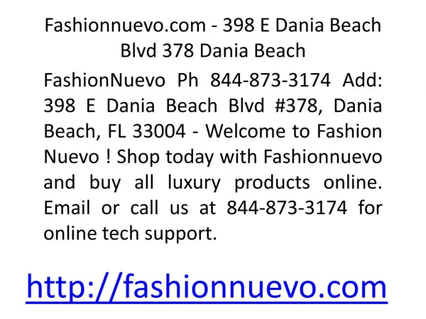 Fashionnuevo.com - 398 E Dania Beach Blvd 378, Dania Beach, FL 33004