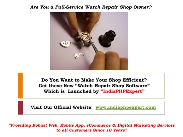 Get This New "Watch Repair Software" For Your Watch Repair Businesses!