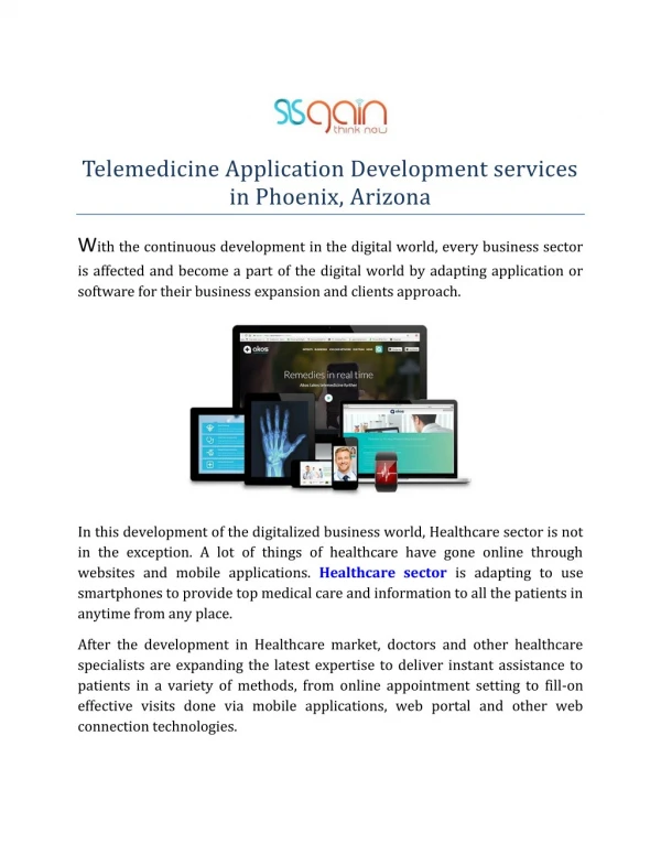 Telemedicine App Development Company in Phoenix