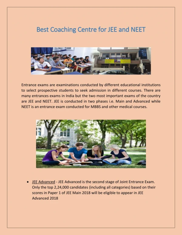 Best Coaching for JEE Advanced