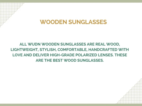 Make a Unique Style Statement with Wooden Sunglasses